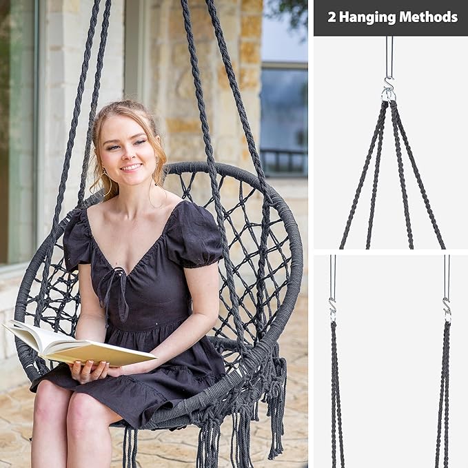 SUNCREAT Hammock Chair Hanging Macrame Swing - Image 7