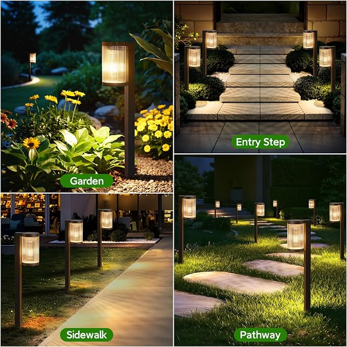 Solar Pathway Lights Outdoor, 2 Pack Upgraded Outdoor Solar Lights - Image 7