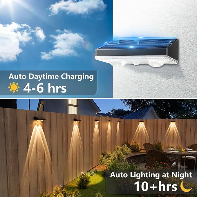 NIORSUN Solar Fence Lights, 24 Pack Solars Deck Light, Warm White Color - Image 3
