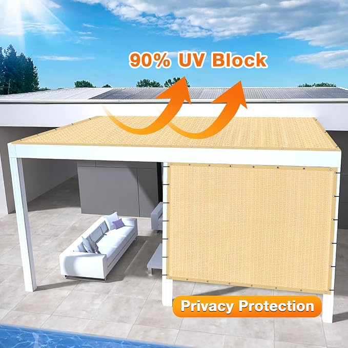 Artpuch Outdoor Pergola Shade Cover 16' X 16' Sun Shade Cloth - Image 3