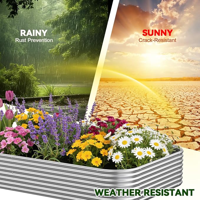 3 Pack 6x3FT Raised Beds for Gardening, Corrugated Galvanized Steel Raised - Image 5