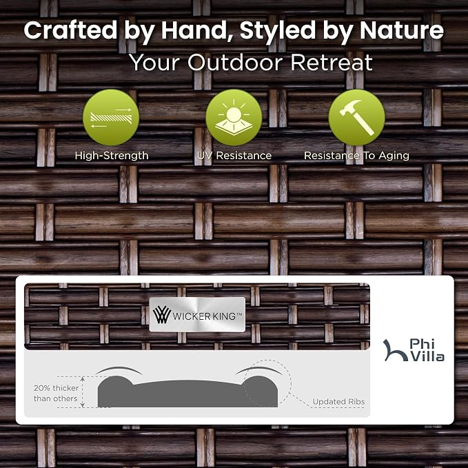 PHI VILLA 7-Piece Outdoor Dining Set, Heavy Duty Patio Table and Chairs Set - Image 8