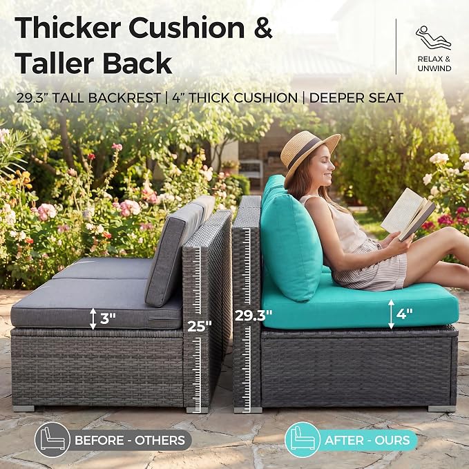 NICESOUL Big Size 9 Piece Patio Furniture Set - Image 7