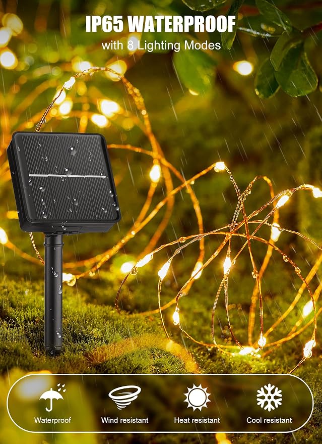 Solar String Lights Outdoor Waterproof, 2 Packs Total 132 Ft 400 LED Solar - Image 2