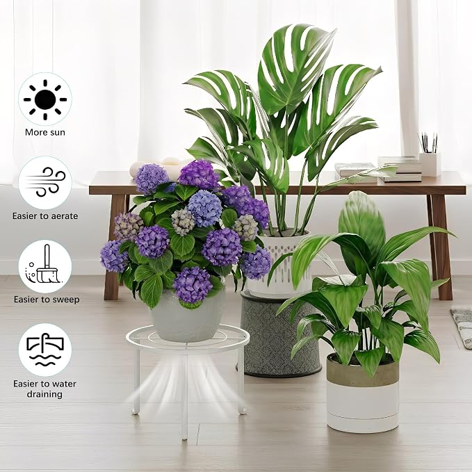 5 Pack Metal Plant Stand Indoor Outdoor Anti-Rust Iron Flower Pot Stand Holder - Image 4