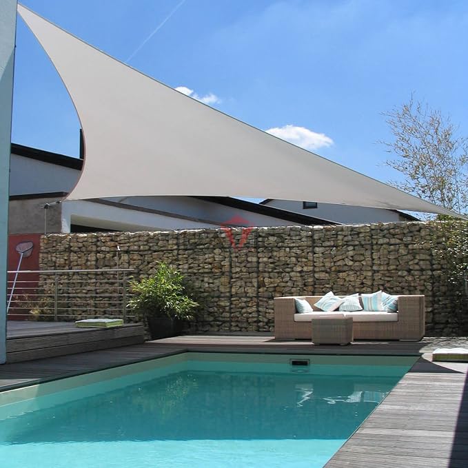 Patio Paradise 20' x 20' x 20' Sun Shade Sail Triangle Canopy Shade Cloth - Image 6