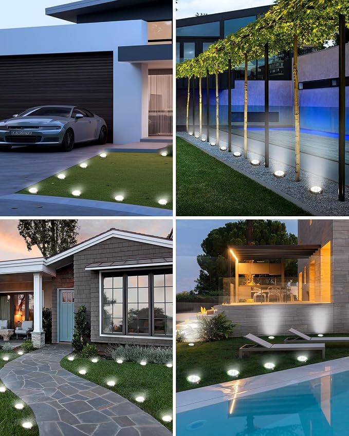 btfarm 24 Pack Solar Lights Outdoor, 8 LED Solar Ground Lights IP65 Waterproof - Image 4