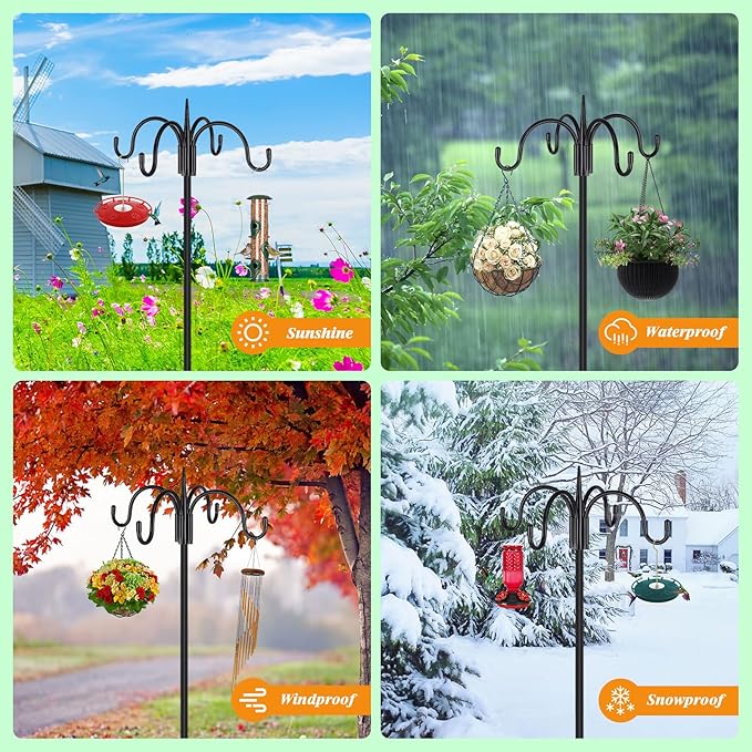 FEED GARDEN [Upgrade Version 92 Inch Four Shepherd Hooks - Image 5