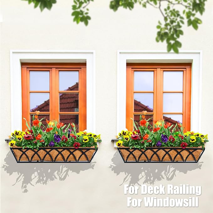 24in 2pcs Planter Box with Coco Liner, Rust-Resistant Metal Frame, Hydration - Image 7