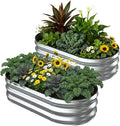 2 Pack 4x2x1FT Galvanized Raised Garden Beds, Raised Garden Bed by Patiobay