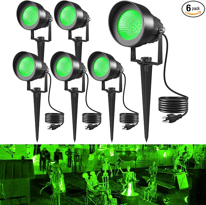 T-SUN Green Spotlight Outdoor, Waterproof LED Landscape Lighting by T-SUN