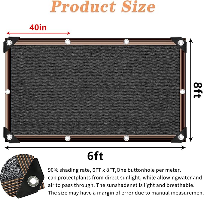 QLOFEI Shade Cloth for Garden, 90% Sunblock Shade Neting Cover - Image 2