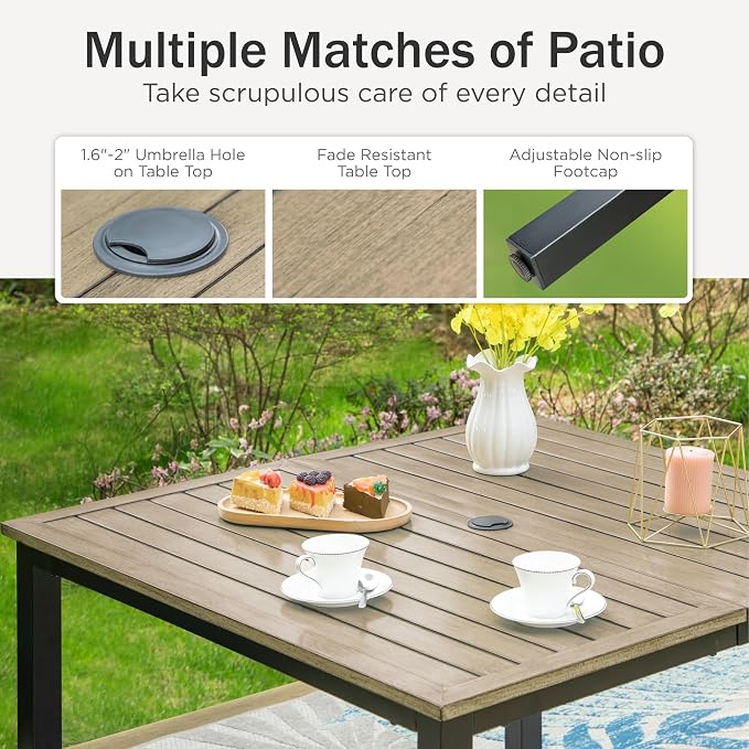 PHI VILLA 5 Piece Patio Dining Set - Image 8