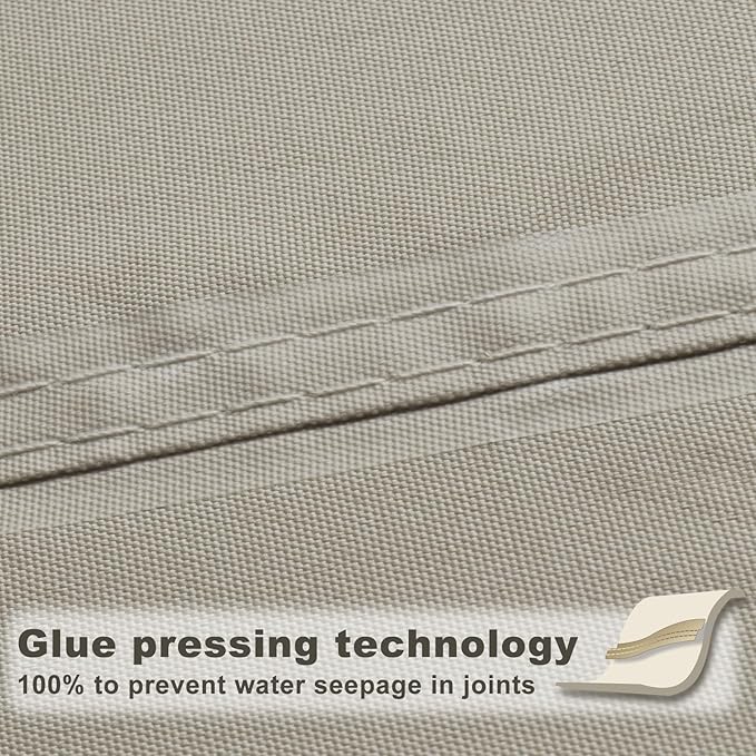 SUNNY GUARD Waterproof Sun Shade Sail 7'x7'x7' Taupe Triangle UV Block Sunshade - Image 3
