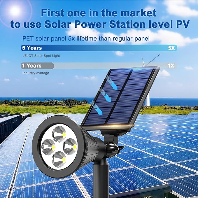 Solar Lights Outdoor Waterproof IP65, 6500K Super Bright LED, 2 Lighting Modes - Image 4