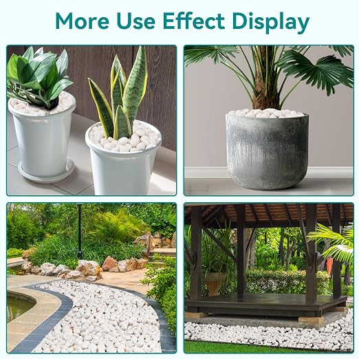 5 lbs White Rocks for Landscaping, 1-2 inch Decorative Rocks for Plants Indoor - Image 6