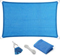 Eden's Decor Straight Flat-Edged Sun Shade Sail Rectangular 9' x 18' Blue by EdensDecorInc
