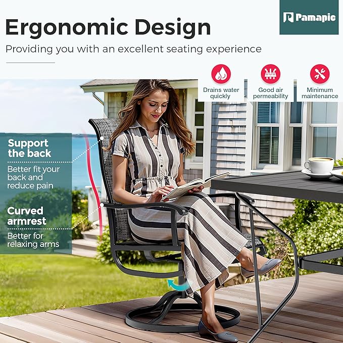 5-Piece Outdoor Dining Set, Patio Furniture Set - Image 3