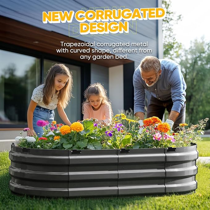 KING BIRD Raised Garden Bed Kit 2026 Upgraded 10-Minute Assembly Galvanized - Image 4