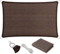 Eden's Decor Straight Flat-Edged Sun Shade Sail Rectangular 4' x 20' Brown by EdensDecorInc