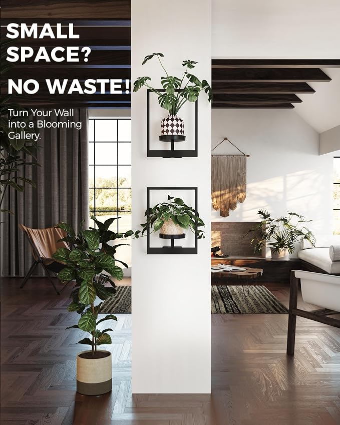 Bamworld Plant Stand Indoor Wall Decor Metal Plant Hanger Indoor Hanging Plant - Image 3