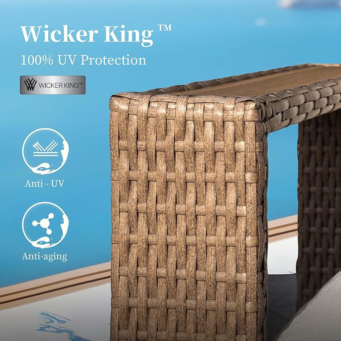 5 Pieces Patio Furniture Set, Outdoor Rattan Wicker Conversation Set - Image 2
