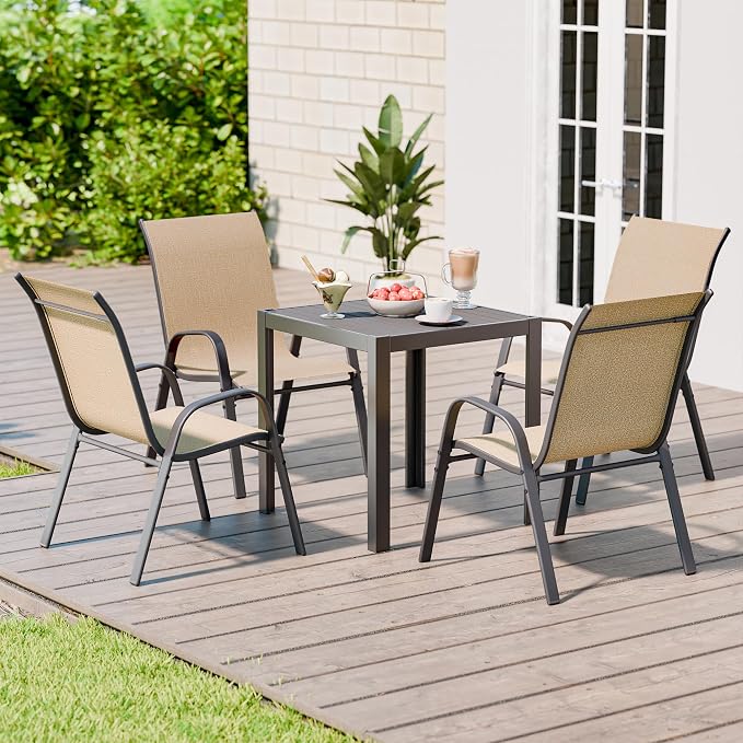 Betterhood Patio Chairs Set of 4, Stackable Outdoor Dining Chairs Set - Image 2