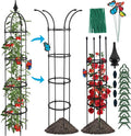 Garden Obelisk Trellis for Climbing Plants Outdoor, 6.6ft Tall Rustproof Coated by WellSign