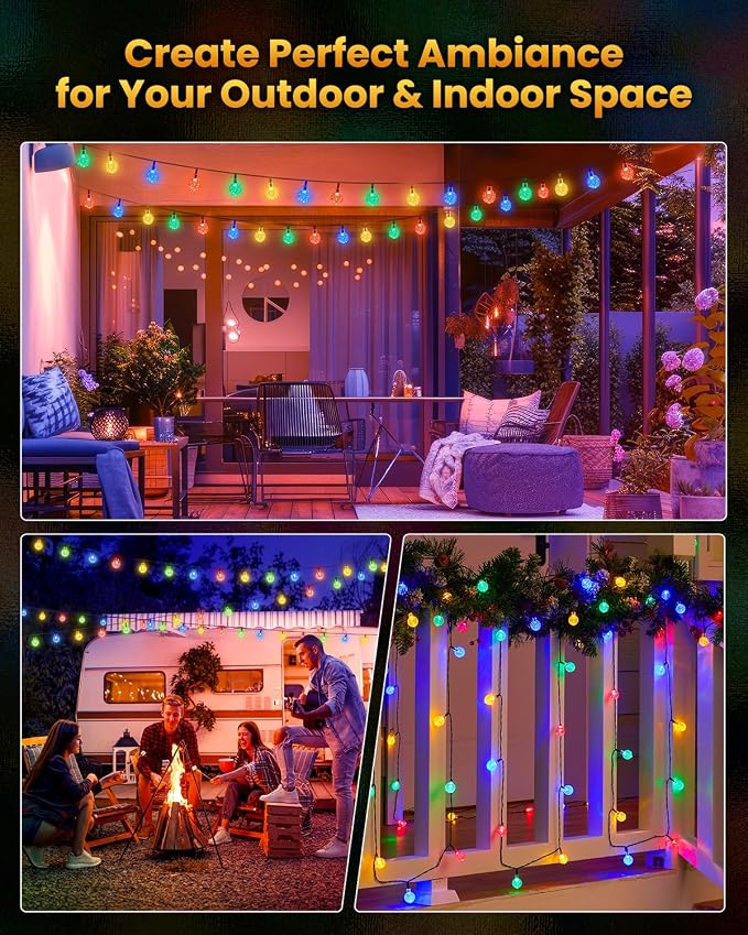 Brightown Solar String Lights Outdoor Waterproof, Solar Powered Globe Patio - Image 6