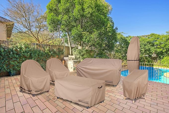 ULTCOVER Waterproof Outdoor Deep Seat Sofa Bench Cover 104W x 40D x 35H inch - Image 8
