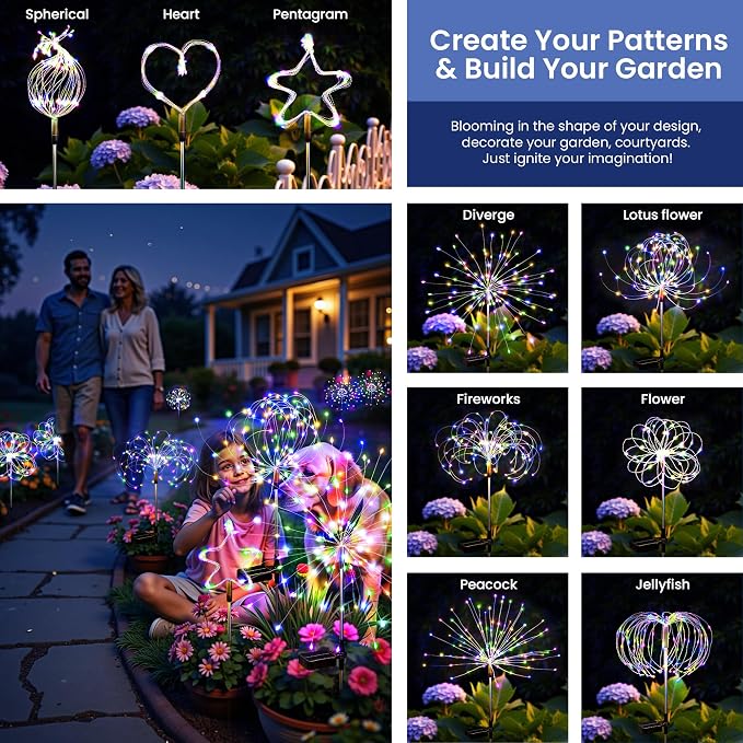 Solar Lights Outdoor, 120LED 6pack Fairy Garden Lights Decor - Image 8