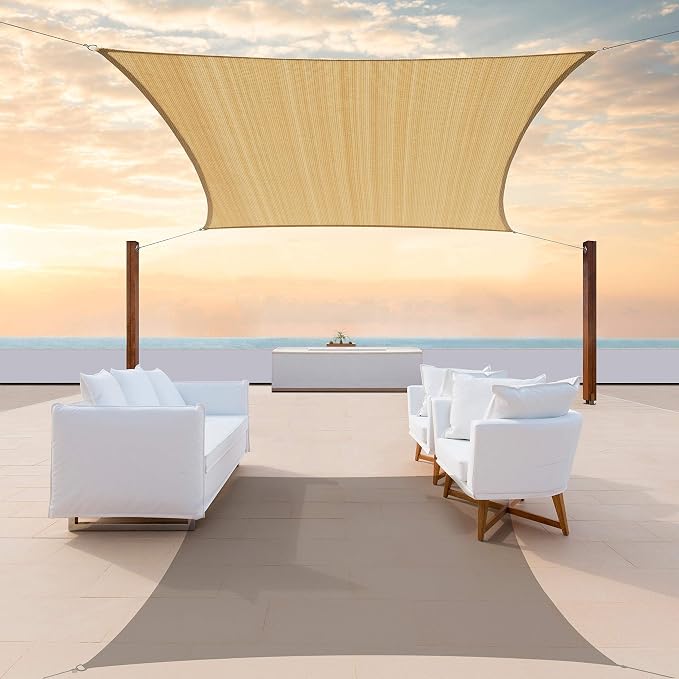 ColourTree TAPR1616 Custom Size 9' x 24' Sand Beige Sun Shade Sail Canopy UV by ColourTree