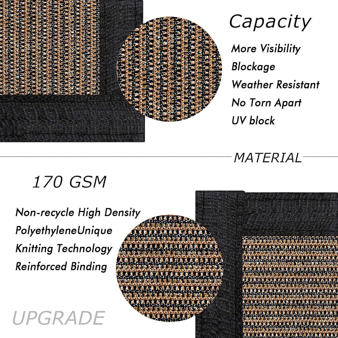 UPGRADE Privacy Fence Screen 6'x14' Brown Outdoor 90% Visibility Blockage 170 - Image 2