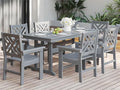 7-Piece Outdoor Dining Set, HDPE All-Weather Patio Table and Chairs Set by BIVODA