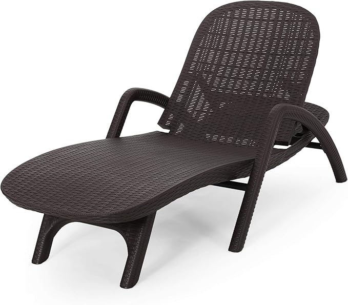 Christopher Knight Home Blanche Outdoor Faux Wicker Chaise Lounge, Dark Brown by ChristopherKnightHome