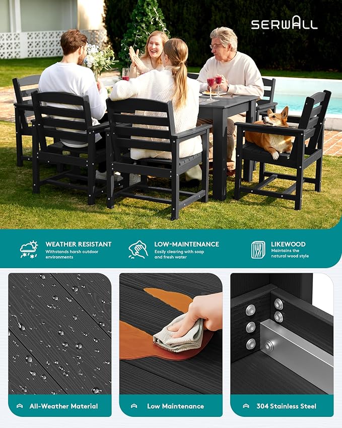 SERWALL Patio Dining Sets for 8, Outdoor Dining Sets for 8 Person - Image 5