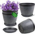Quarut 4 Pack 8 Inch Flower Pots Planters by Quarut