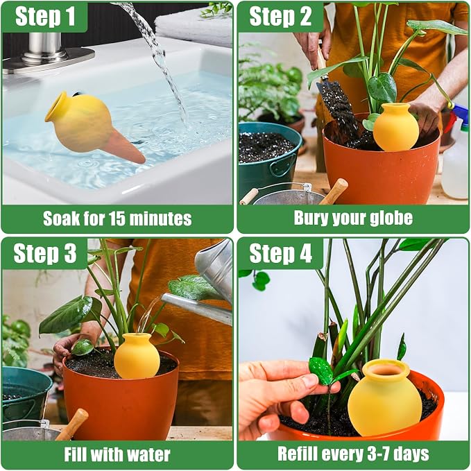 Terracotta Watering Spikes, 4 Pack Self Watering Globes, Slow Release Self - Image 7