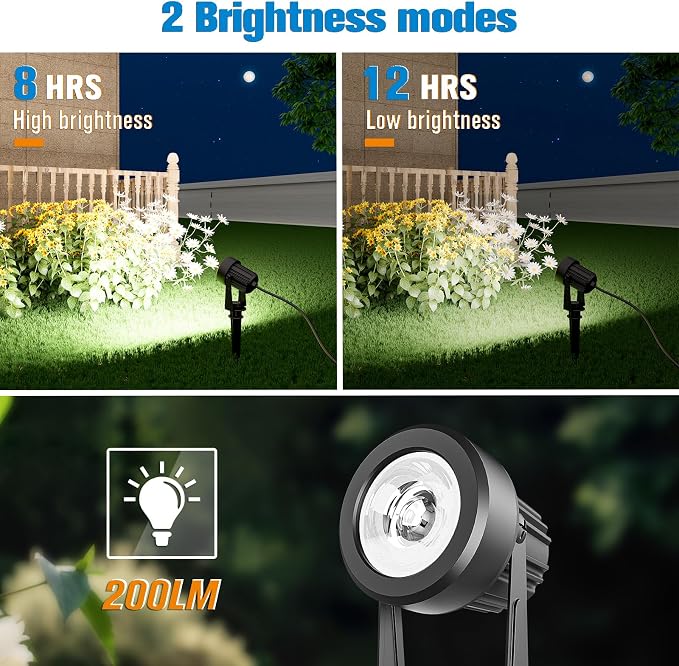 APONUO Solar Spot Lights Outdoor 2-in-1 Solar Landscape Lighting Dusk to Dawn - Image 4