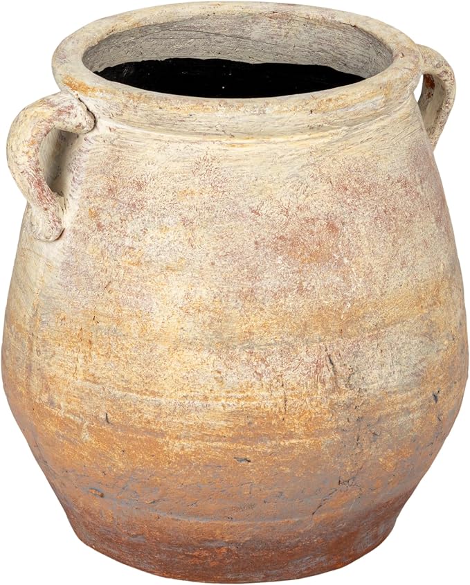 Creative Co-Op Whitewashed Terra-Cotta Urn by CreativeCo-Op