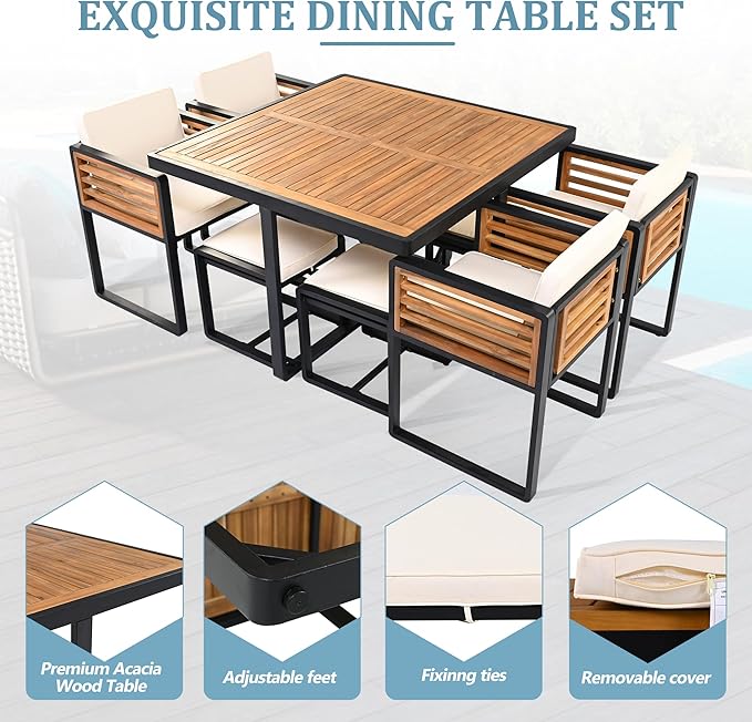 Merax 18 Pieces Outdoor Dining Set - Image 3