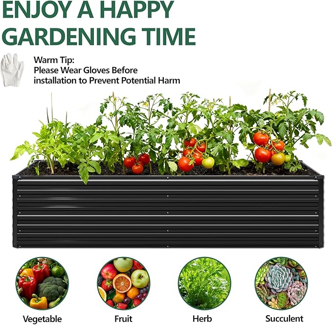 Vengarus 12x4x2FT Galvanized Raised Garden Bed Kit, Large Rectangle Elevated - Image 6