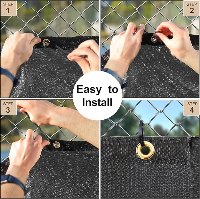 UPGRADE Privacy Fence Screen 4'x7' Dark Grey Outdoor 90% Visibility Blockage - Image 5
