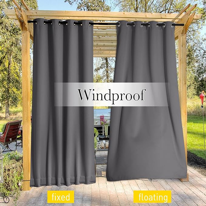 NICETOWN 2 Panels Weighted Outdoor Curtains - Image 7