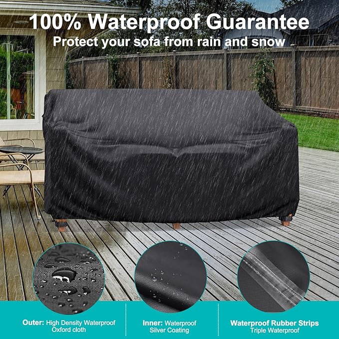 Heavy Duty Patio Sofa Cover, Waterproof 3-Seater Outdoor Couch Cover Patio - Image 5