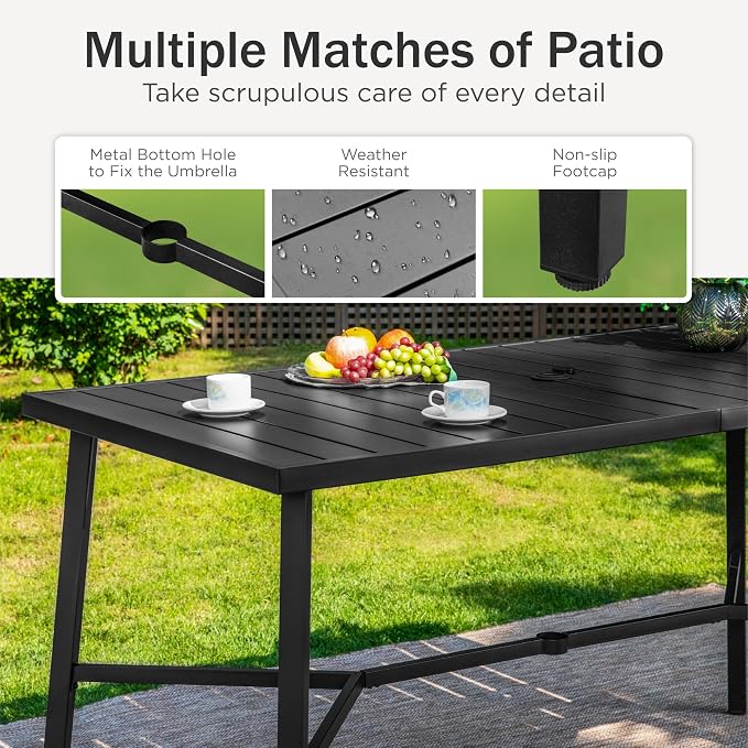 PHI VILLA 7 Piece Outdoor Bar Set, Counter Height Patio Bar Furniture - Image 6