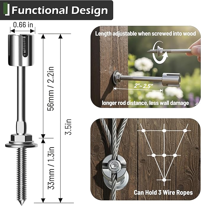 Wire Trellis for Climbing Plants Outdoor, 12-Set Wall Wire Trellis Kit - Image 5