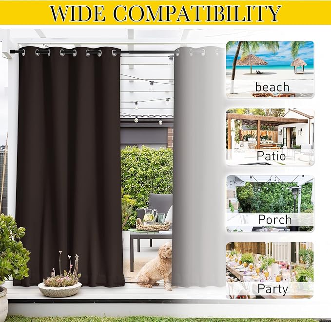 NICETOWN 2 Panels Outdoor Curtains - Image 9