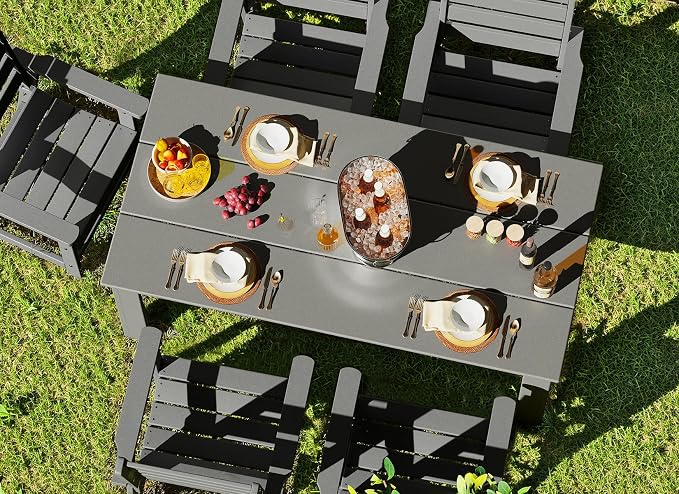GREENVINES Outdoor Dining Table | 67’’ | HDPE | Rectangle Tables - Image 5