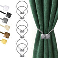 Hion Magnetic Curtain Tiebacks Grey 6 Pack, Curtain Tiebacks Buckles Holdbacks by Hion